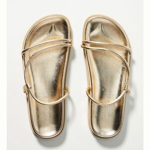 Anthropologie Silent D Hozie Sandals Gold